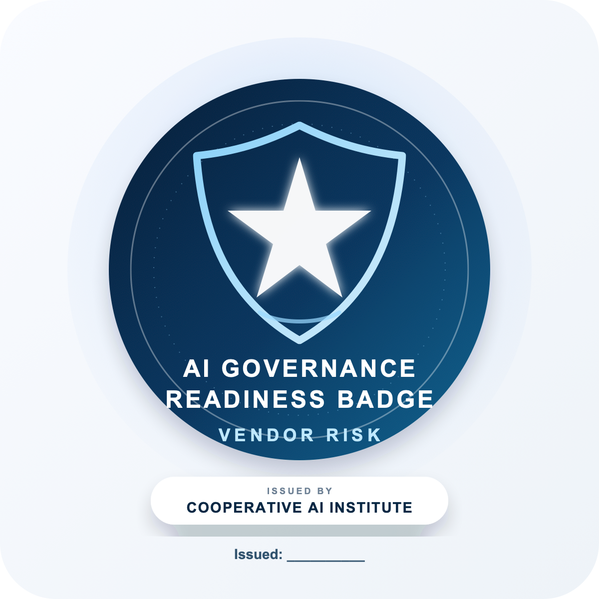 AI Governance Readiness Badge: Vendor Risk issued by Cooperative AI Institute
